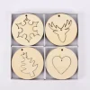 Creativ Company 2-in-1 Deko Hänger 4 Weihnachtsmotive 8 Stück Holz natur 7x7cm