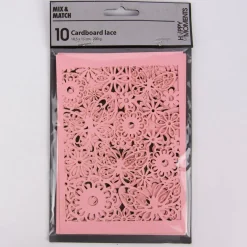 Creativ Company Karton mit ausgestanztem Spitzenmuster 10 Stück einfarbig rosa 10,5x15cm