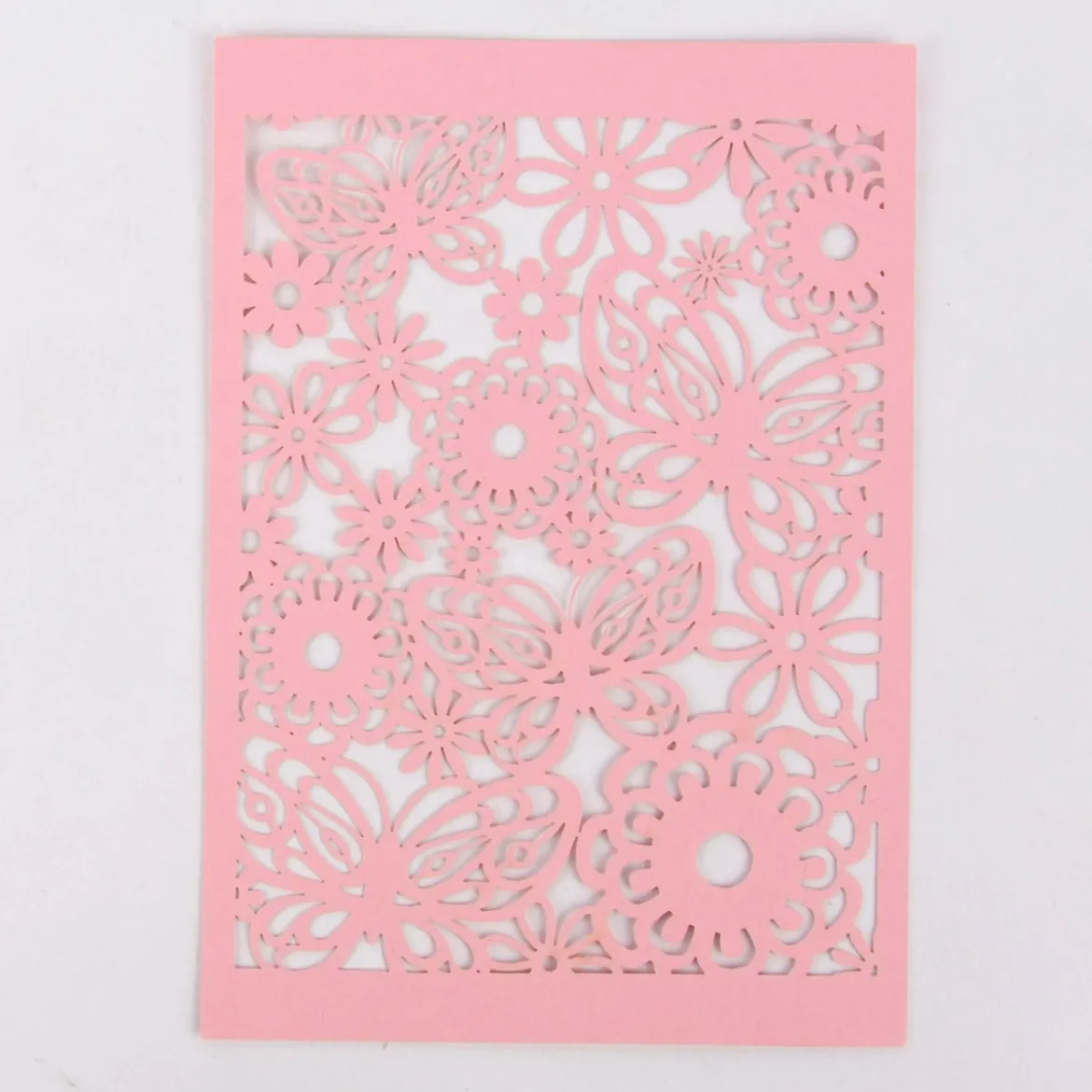 Creativ Company Karton mit ausgestanztem Spitzenmuster 10 Stück einfarbig rosa 10,5x15cm