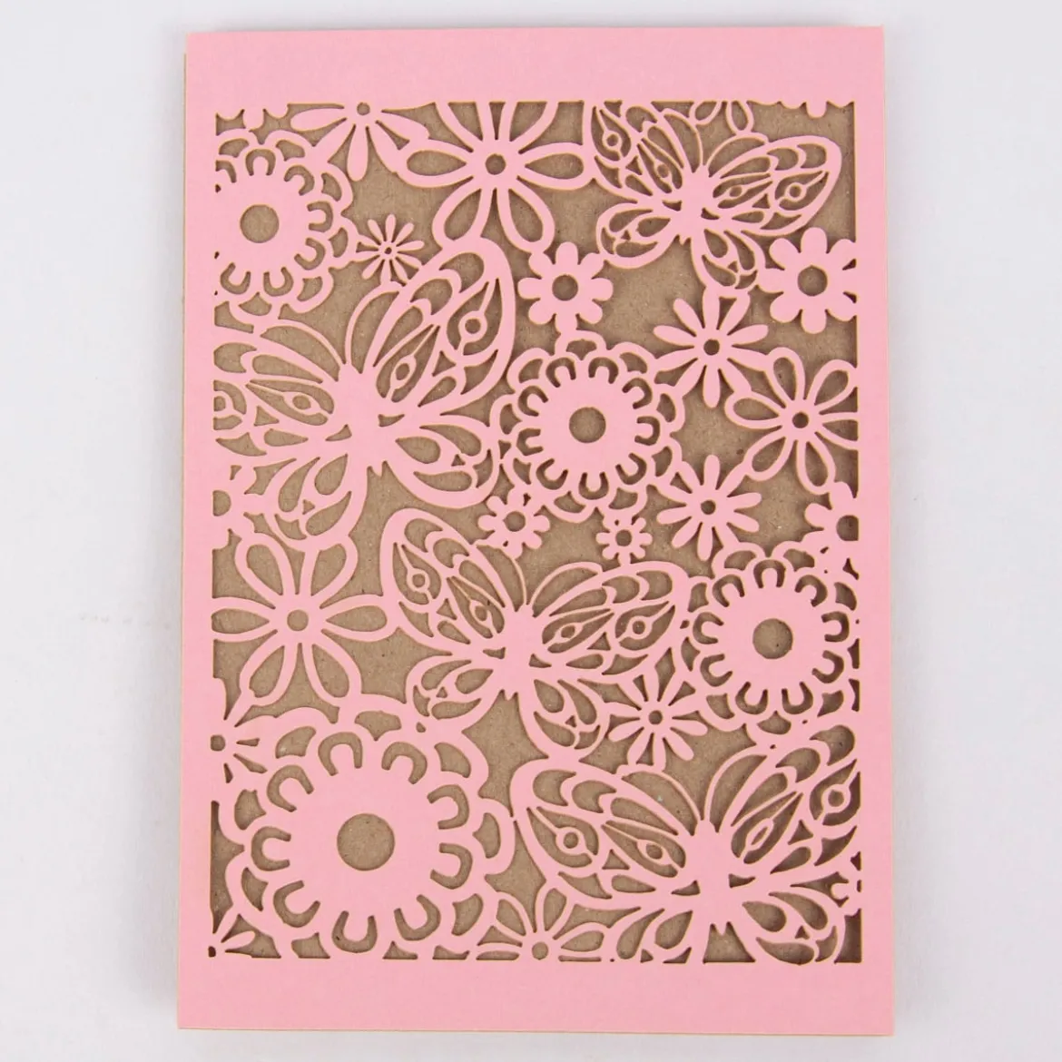 Creativ Company Karton mit ausgestanztem Spitzenmuster 10 Stück einfarbig rosa 10,5x15cm