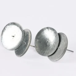 Creativ Company Kerzenhalter 4er Set rund zum Einpieksen Metall silberfarbig 7cm