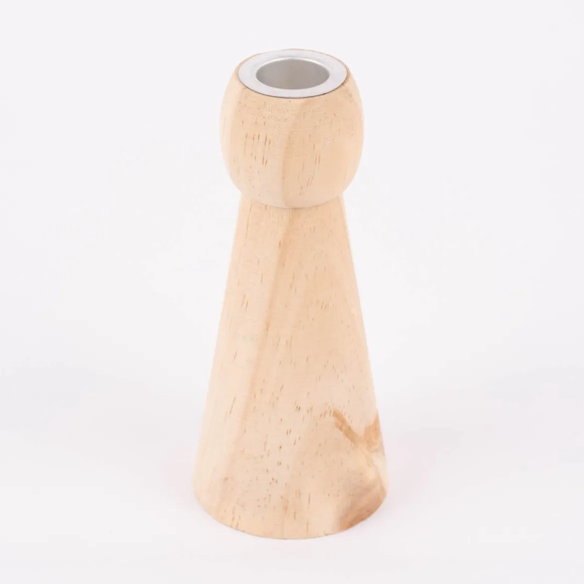 Creativ Company Kerzenhalter für Stabkerzen Kegel Kiefernholz natur 6x14,5cm