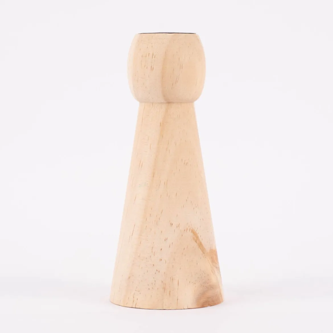 Creativ Company Kerzenhalter für Stabkerzen Kegel Kiefernholz natur 6x14,5cm
