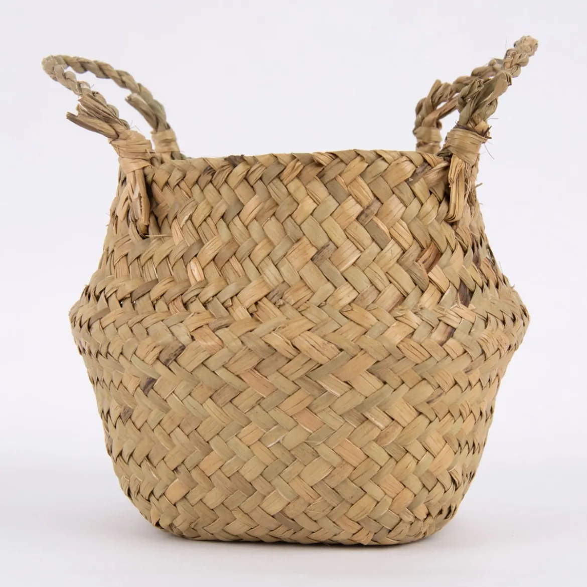 Creativ Company Korb aus Seegras mit Henkeln rund natur 16x15cm