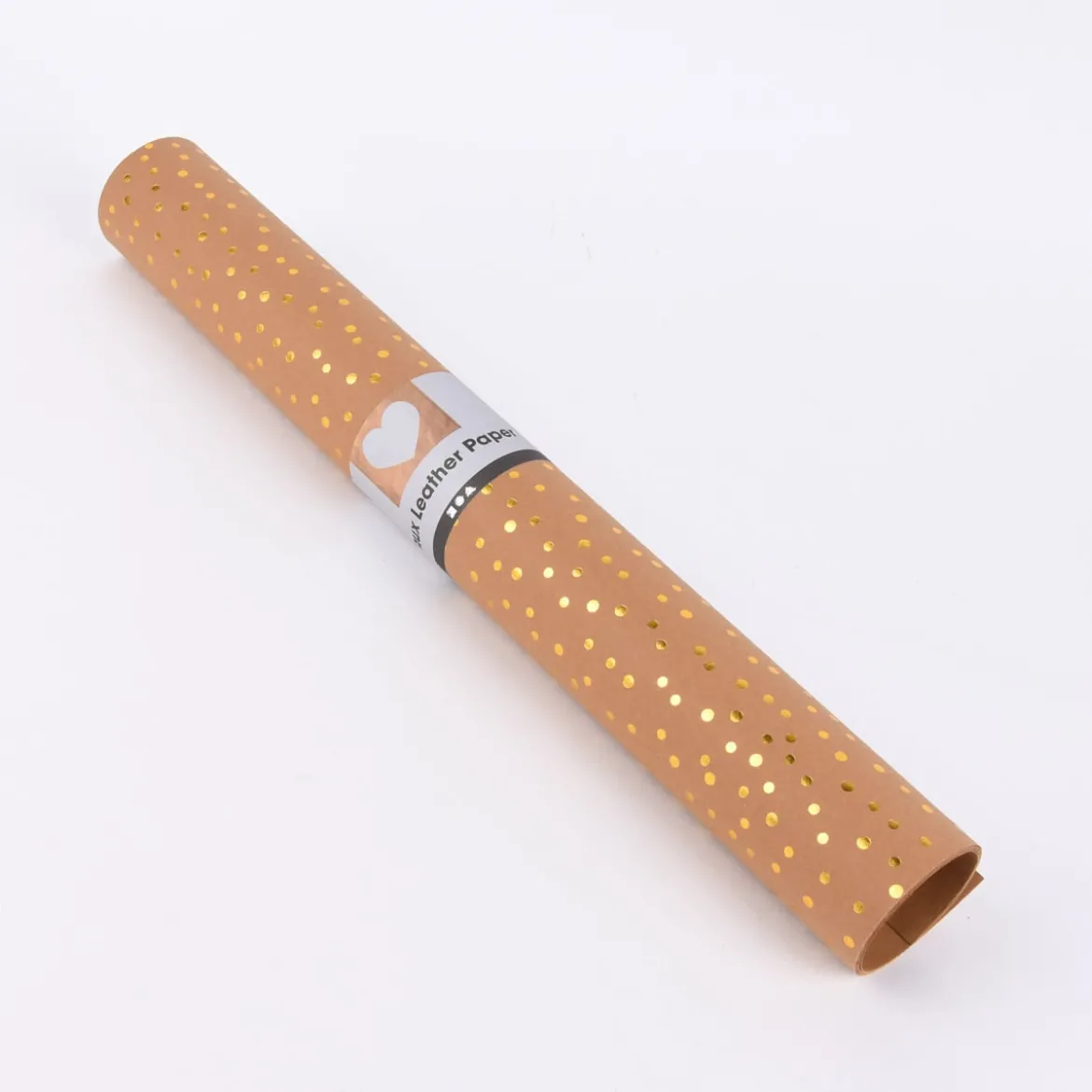 Creativ Company Lederpapier Bogen goldfarbig gepunktet Stärke 0,55mm natur 50x100cm