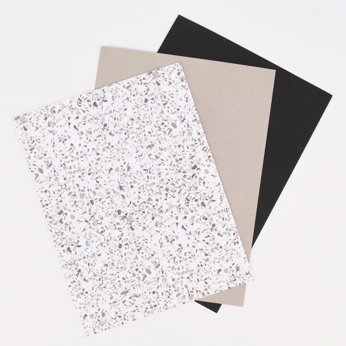 Creativ Company Lederpapier 3 Blatt verschiedene Designs Stärke 0,55mm weiß grau schwarz 21x27,5cm