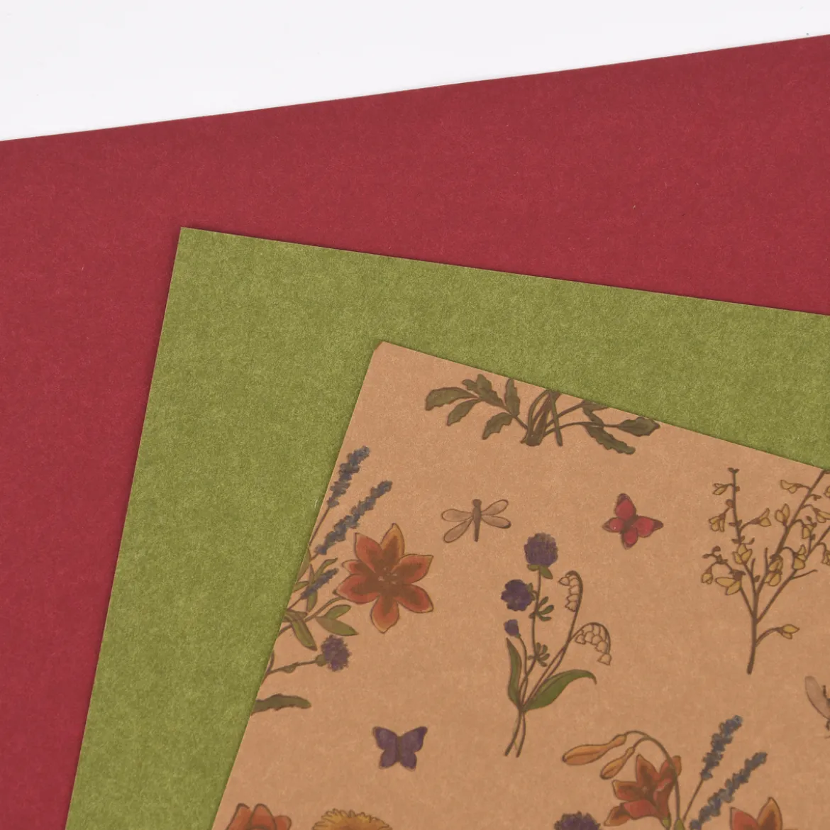 Creativ Company Lederpapier 3 Blatt verschiedene Designs Stärke 0,55mm natur grün rot 21x27,5cm