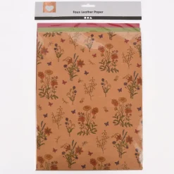 Creativ Company Lederpapier 3 Blatt verschiedene Designs Stärke 0,55mm natur grün rot 21x27,5cm