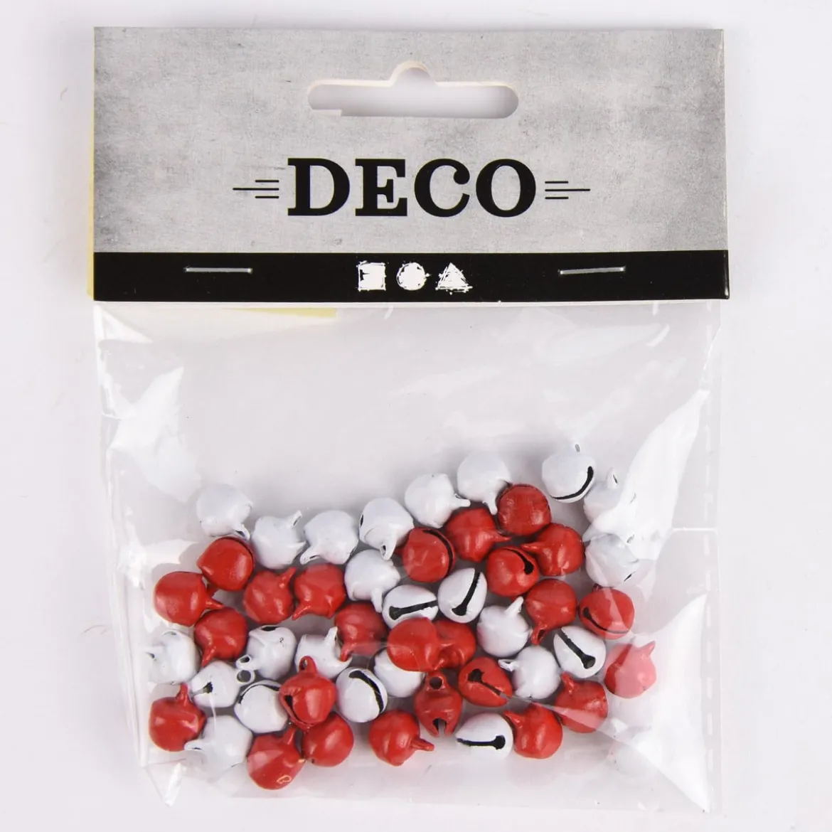 Creativ Company Mini Glöckchen 50 Stück rot weiß sortiert 0,8cm