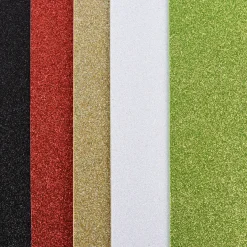 Creativ Company Moosgummi-Bögen Glitzer 5 verschiedene Farben selbstklebend A5 15x21cm