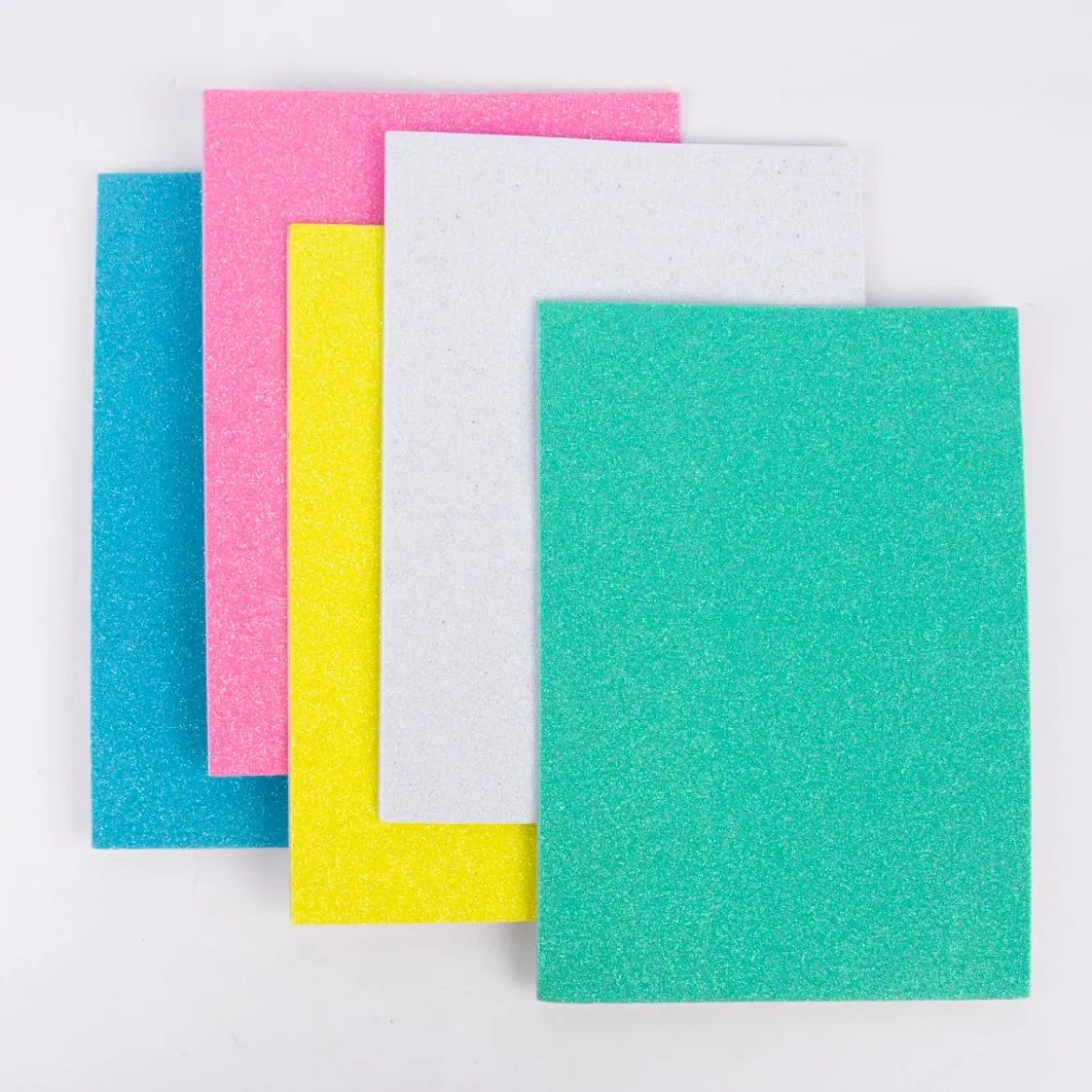 Creativ Company Moosgummi-Bögen Glitzer 5 verschiedene Farben pastell selbstklebend A5 15x21cm