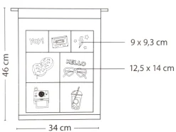 Creativ Company Organizer zum Aufhängen mit 7 Taschen Motive weiß schwarz 34x46cm