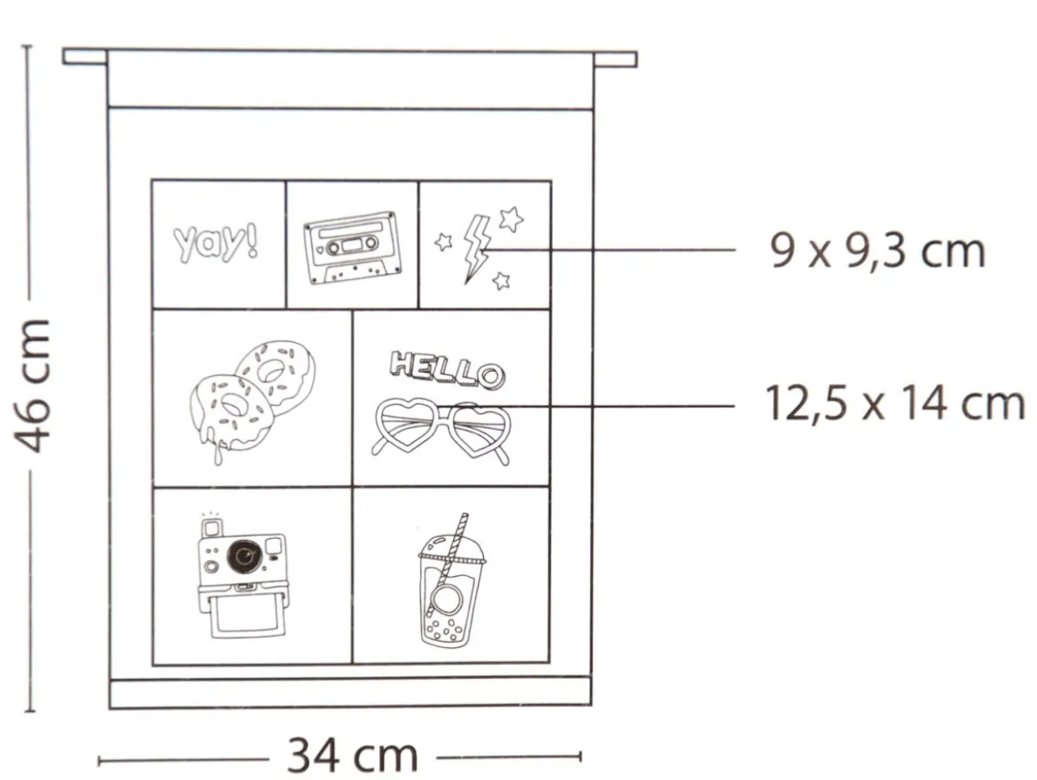 Creativ Company Organizer zum Aufhängen mit 7 Taschen Motive weiß schwarz 34x46cm