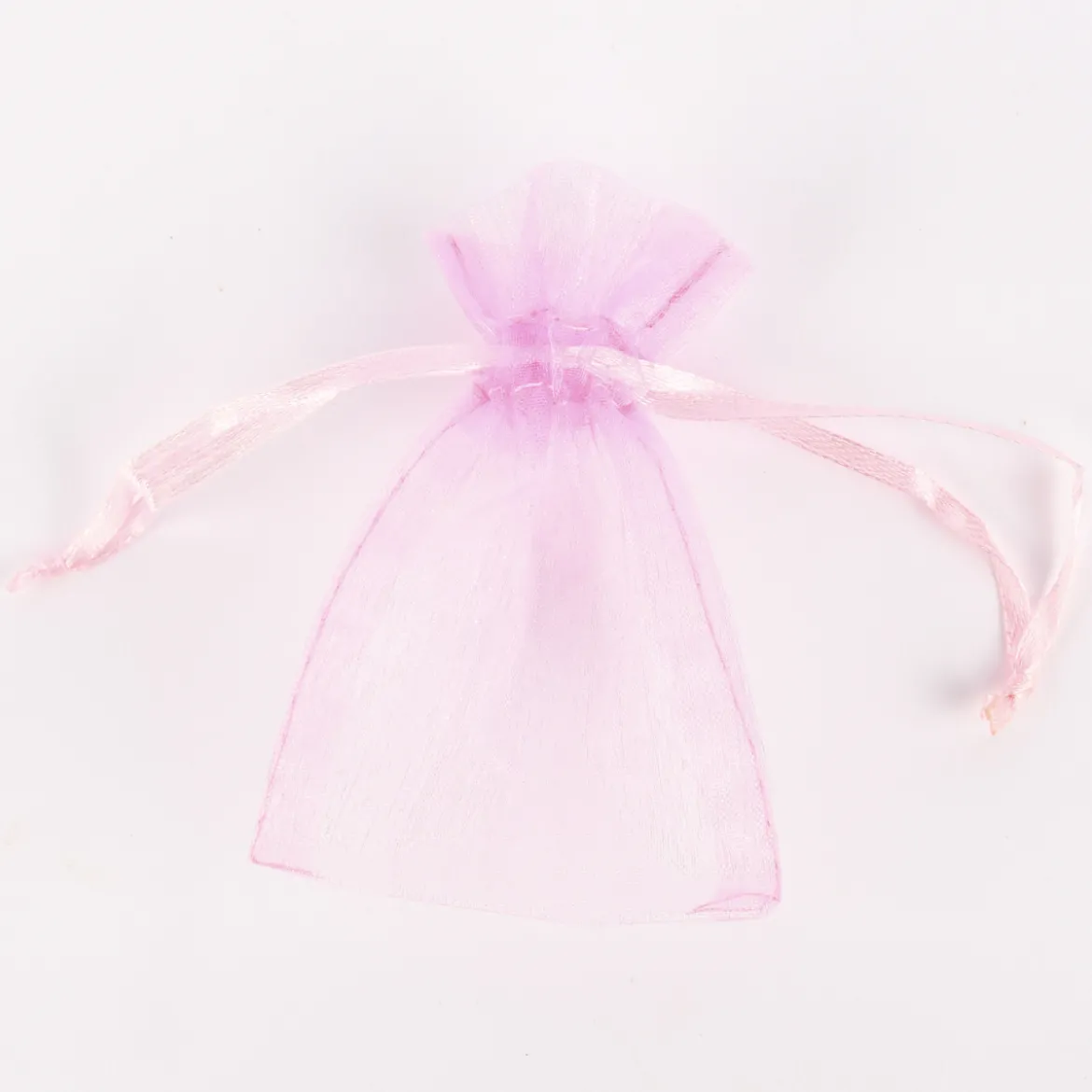 Creativ Company Organzabeutel mit Zugband 10er Pack rosa 6x10cm