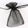 Creativ Company Organzabeutel mit Zugband 10er Pack schwarz 6x10cm