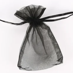 Creativ Company Organzabeutel mit Zugband 10er Pack schwarz 6x10cm
