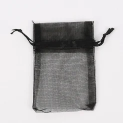 Creativ Company Organzabeutel mit Zugband 10er Pack schwarz 6x10cm