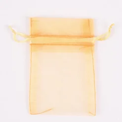 Creativ Company Organzabeutel mit Zugband 10er Pack goldfarbig 6x10cm