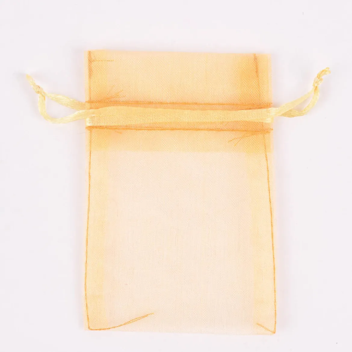 Creativ Company Organzabeutel mit Zugband 10er Pack goldfarbig 6x10cm