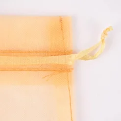 Creativ Company Organzabeutel mit Zugband 10er Pack goldfarbig 6x10cm