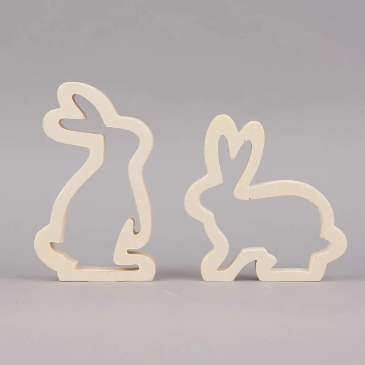 Creativ Company Osterhasen Silhouetten Holz natur verschiedene Größen 2 Stück