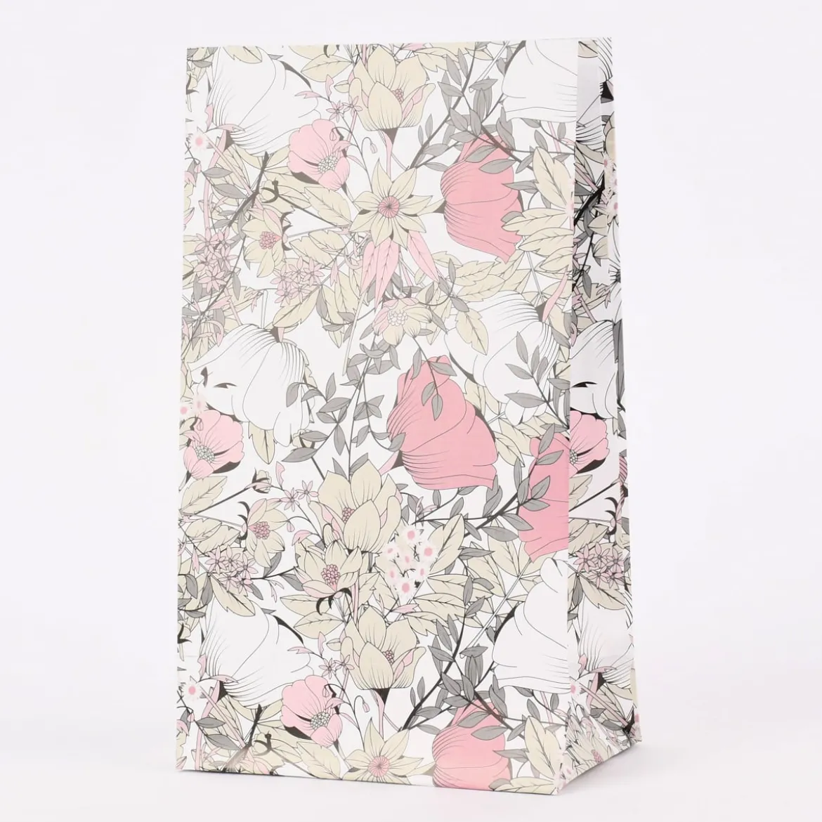 Creativ Company Papiertüte 8er Pack Blumen weiß beige rosa schwarz 12x21x6,3cm
