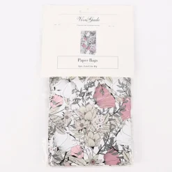 Creativ Company Papiertüte 8er Pack Blumen weiß beige rosa schwarz 12x21x6,3cm