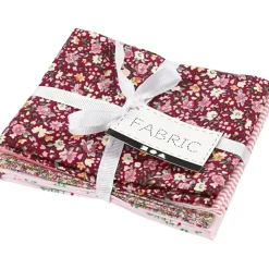 Creativ Company Patchwork-Stoff-Set Stoffabschnitt verschiedene Muster rosa rot 45x55cm
