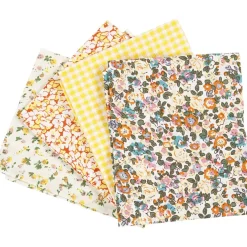 Creativ Company Patchwork-Stoff-Set Stoffabschnitt verschiedene Muster gelb weiß 45x55cm