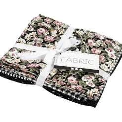 Creativ Company Patchwork-Stoff-Set Stoffabschnitt verschiedene Muster schwarz weiß 45x55cm