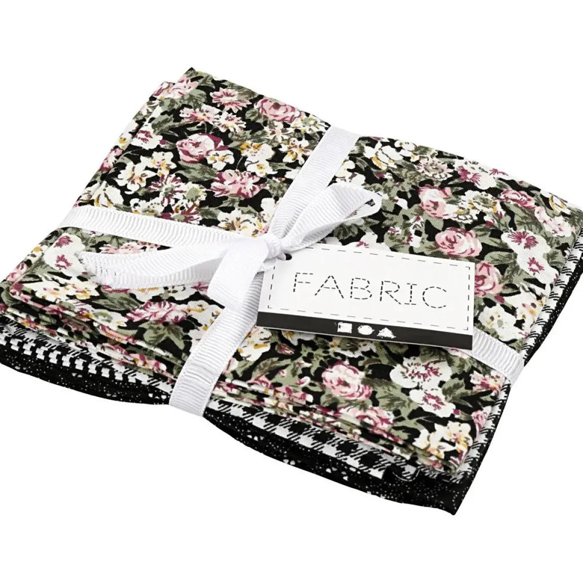 Creativ Company Patchwork-Stoff-Set Stoffabschnitt verschiedene Muster schwarz weiß 45x55cm