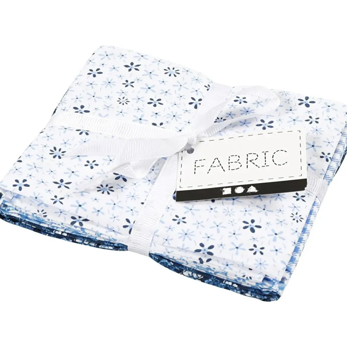 Creativ Company Patchwork-Stoff-Set Stoffabschnitt verschiedene Muster blau weiß 45x55cm
