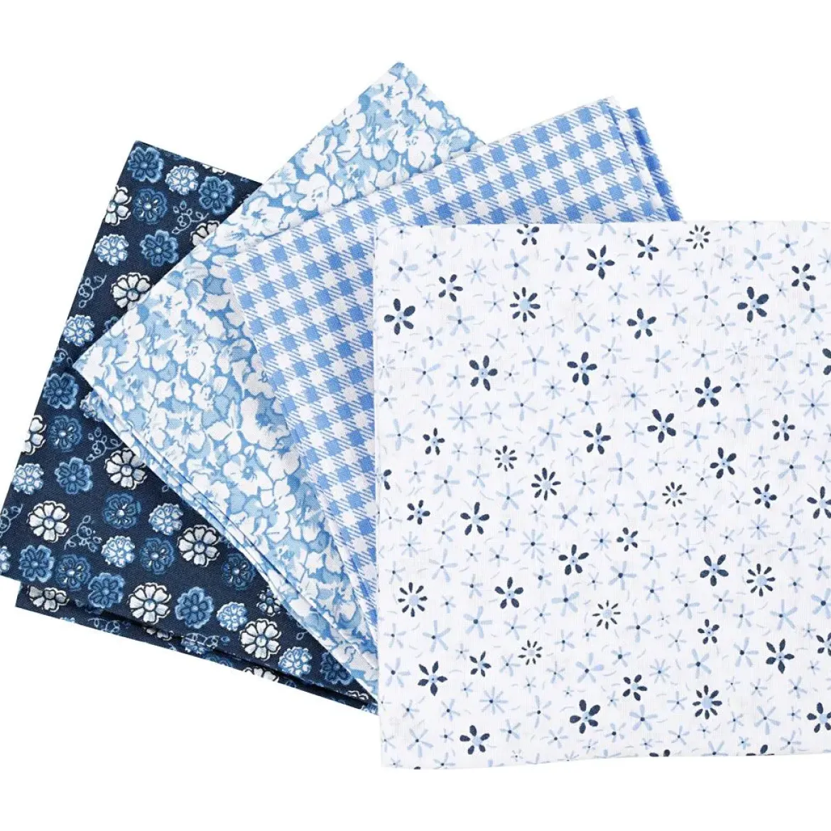 Creativ Company Patchwork-Stoff-Set Stoffabschnitt verschiedene Muster blau weiß 45x55cm