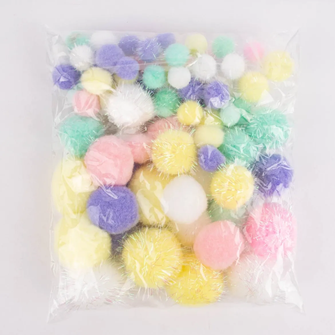 Creativ Company Pompons Glitter 1 Set verschiedene Farben und Größen