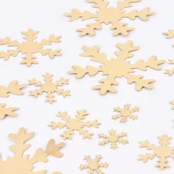 Creativ Company Schneesterne 16 Stück aus Lederpapier goldfarbig verschiedene Größen