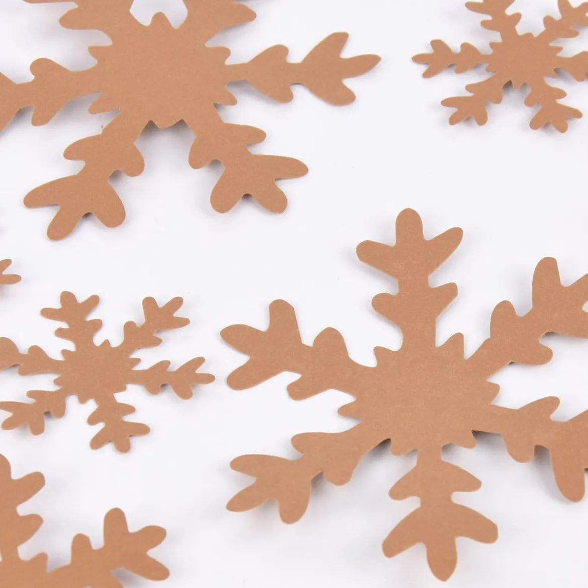 Creativ Company Schneesterne 16 Stück aus Lederpapier natur verschiedene Größen