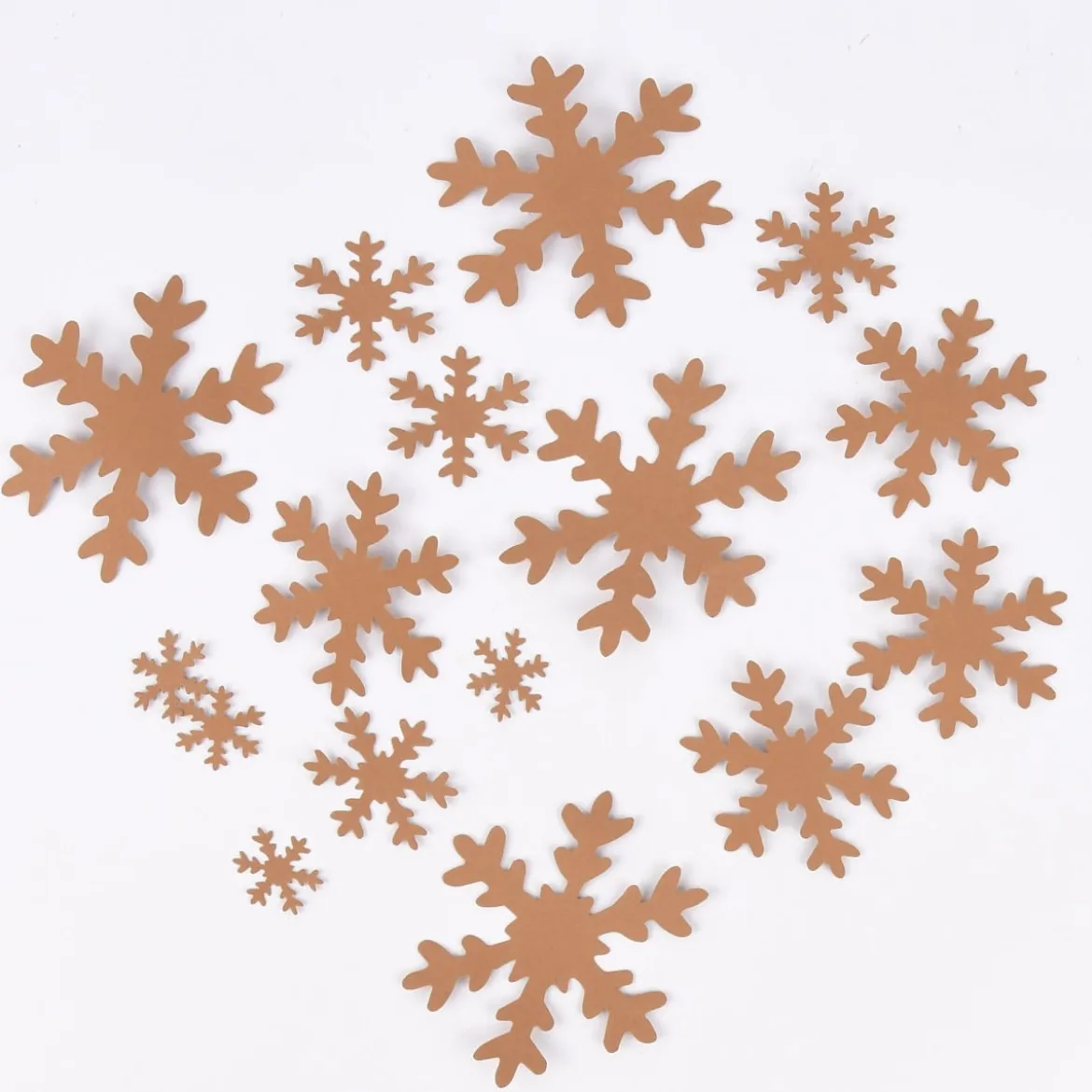 Creativ Company Schneesterne 16 Stück aus Lederpapier natur verschiedene Größen