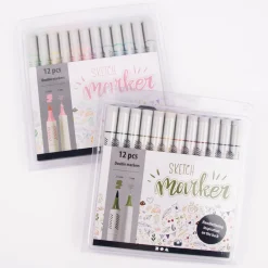Creativ Company Sketch Marker Strichstärke 1 u. 2-5mm 12 Farben Erdtöne