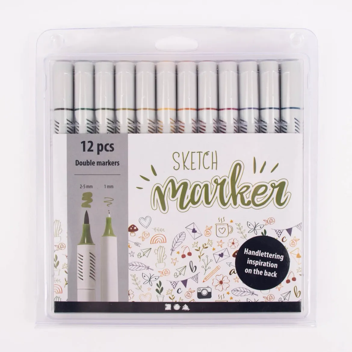 Creativ Company Sketch Marker Strichstärke 1 u. 2-5mm 12 Farben Erdtöne