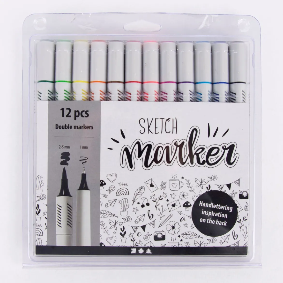 Creativ Company Sketch Marker Strichstärke 1 u. 2-5mm 12 Farben