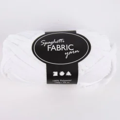 Creativ Company Spaghetti-Garn aus 100% Polyester weiß 35m lang 100g