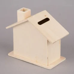 Creativ Company Spardose Haus blanko Holz 10,5x10x5cm