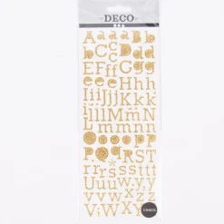 Creativ Company Sticker Buchstaben Glitzer 2 Blatt goldfarbig 10x24cm