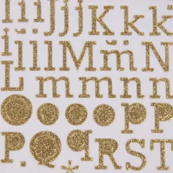 Creativ Company Sticker Buchstaben Glitzer 2 Blatt goldfarbig 10x24cm