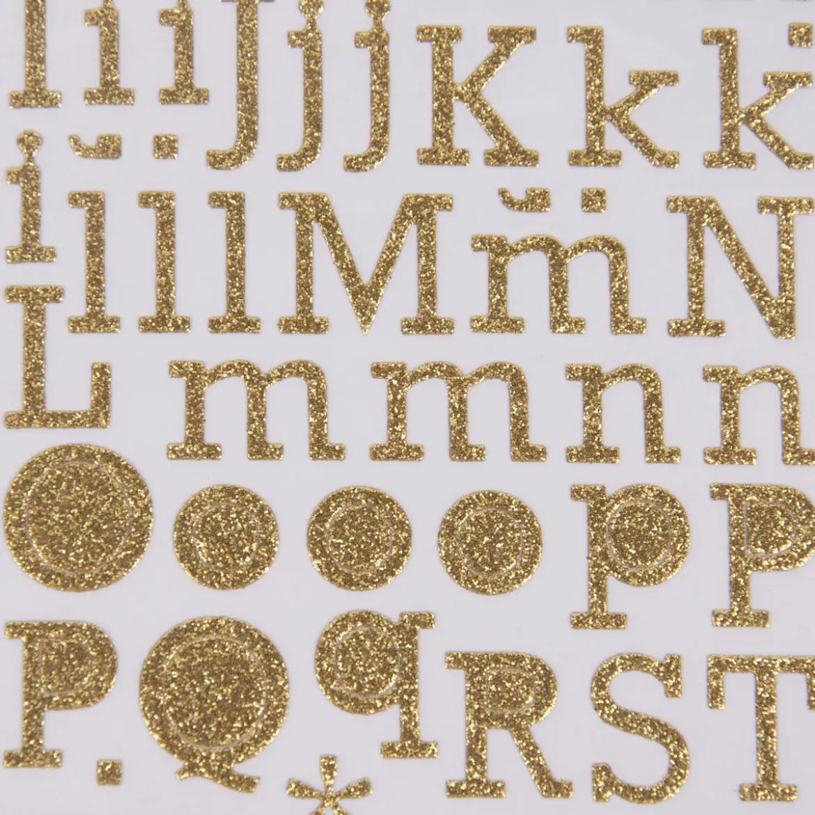 Creativ Company Sticker Buchstaben Glitzer 2 Blatt goldfarbig 10x24cm