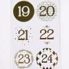 Creativ Company Sticker Zahlen 24 Stück Rund weiß goldfarbig verschiedene Designs