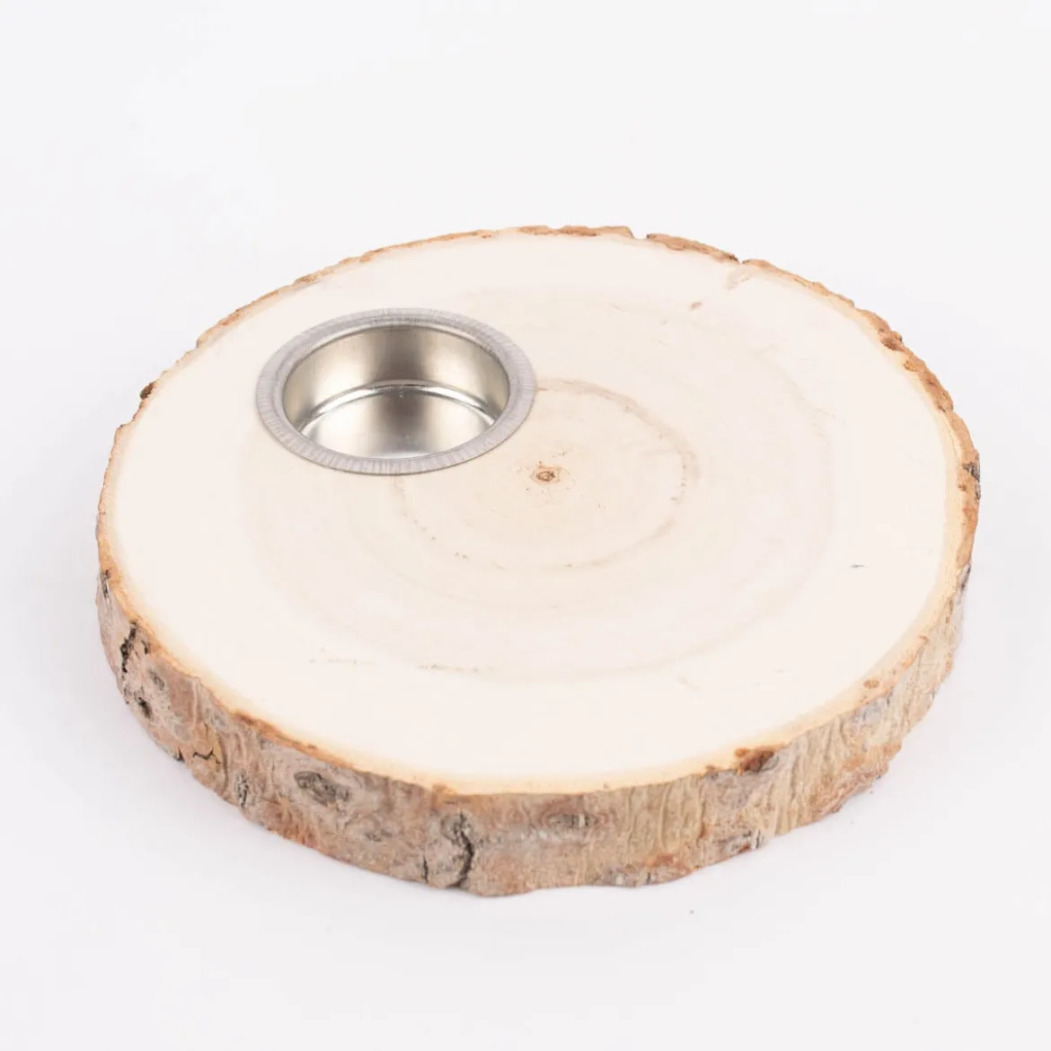 Creativ Company Teelichthalter Holzscheibe rund naturbelassen 15,5x2cm