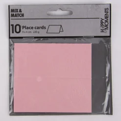 Creativ Company Tischkarten mit leichter Struktur 10 Stück einfarbig rosa 9x4cm