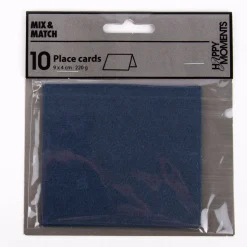 Creativ Company Tischkarten mit leichter Struktur 10 Stück einfarbig dunkelblau 9x4cm
