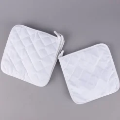 Creativ Company Topflappen Set 4 Stück aus Baumwolle weiß 20x20cm